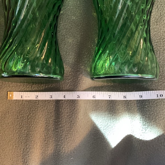 Set of 4 green glass Christmas vases. Various sizes. See pictures - Picture 3 of 10